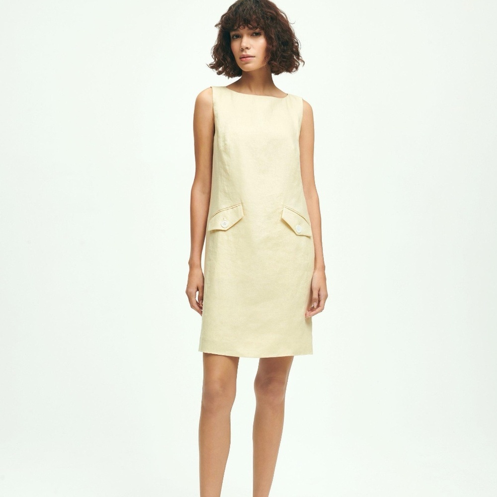 Brooks Brothers Cream Sleeveless Dress